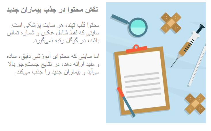 نقش محتوا در جذب بیماران جدید