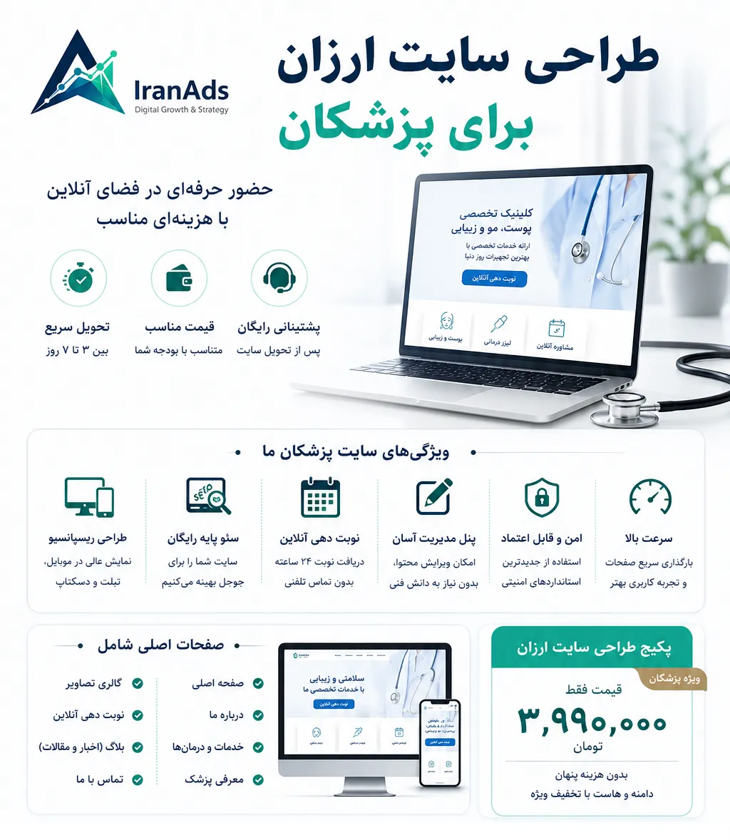 طراحی سایت ارزان برای پزشکان